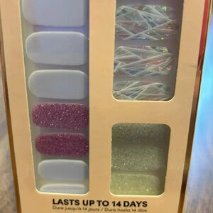 Dashing Diva Nail strips‎ pink glitter NWT